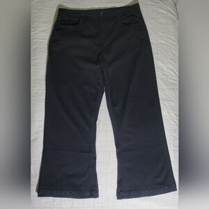 Paige Women's Leenah Expanded Jeans High Waist Wide Leg Black Shadow Size  18W